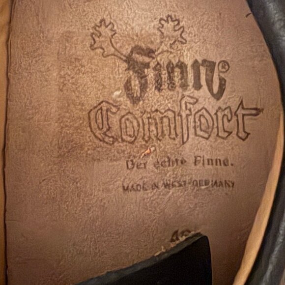 Finn Comfort Black Leather Lace-Up Shoes - EUR 46 / US 12 (Like New) - Picture 4 of 5